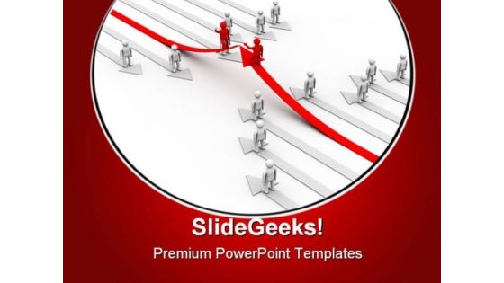 Direction Of Movement Leadership PowerPoint Themes And PowerPoint Slides 0811