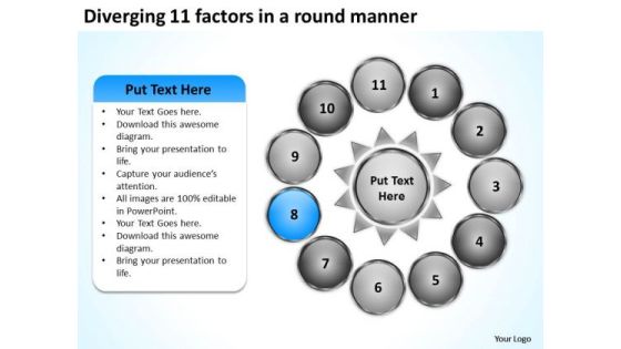 Diverging 11 Factors Round Manner Business Radial Process PowerPoint Slides Diverging 11 Factors Round Manner Business Radial Process PowerPoint Slides