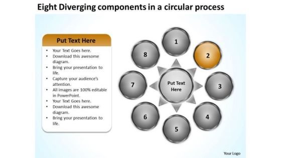 Diverging Components A Circular Process Layout Network PowerPoint Templates Diverging Components A Circular Process Layout Network PowerPoint Templates
