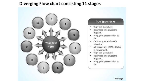 Diverging Flow Chart Consisting 11 Stages Ppt Target Network PowerPoint Slides Diverging Flow Chart Consisting 11 Stages Ppt Target Network PowerPoint Slides