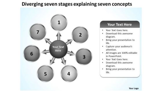 Diverging Seven Stages Explaining Concepts Business Target Process PowerPoint Templates Diverging Seven Stages Explaining Concepts Business Target Process PowerPoint Templates