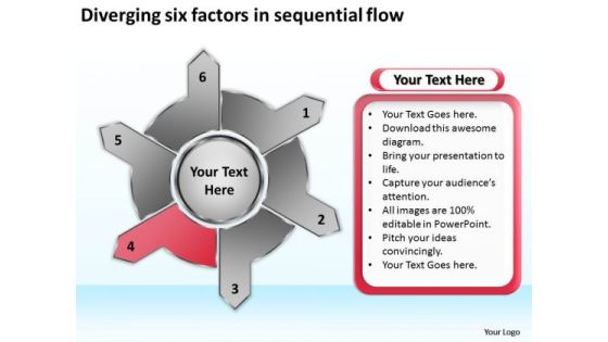 Diverging Six Factors Sequential Flow Cycle Layout Diagram PowerPoint Slides Diverging Six Factors Sequential Flow Cycle Layout Diagram PowerPoint Slides
