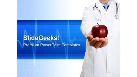 Doctor Holding An Apple Health PowerPoint Themes And PowerPoint Slides 0311 Doctor Holding An Apple Health PowerPoint Themes And PowerPoint Slides 0311