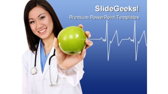 Doctor With Apple Health PowerPoint Templates And PowerPoint Backgrounds 0511 Doctor With Apple Health PowerPoint Templates And PowerPoint Backgrounds 0511