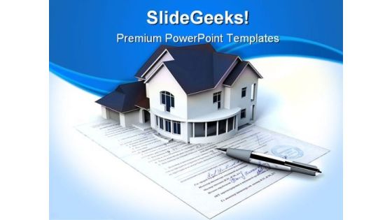 Documents On The House Real Estate PowerPoint Templates And PowerPoint Backgrounds 0411