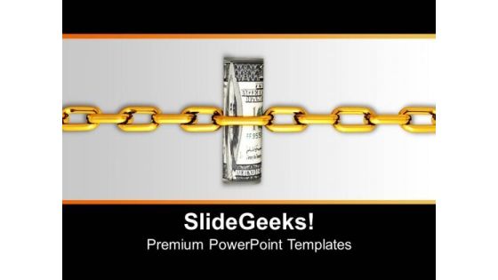 Dollar Bills Attached With Security Chain PowerPoint Templates Ppt Backgrounds For Slides 0213 Dollar Bills Attached With Security Chain PowerPoint Templates Ppt Backgrounds For Slides 0213