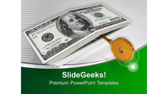 Dollar Bills With Golden Key Future PowerPoint Templates Ppt Backgrounds For Slides 0213