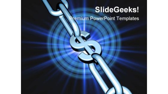 Dollar Chain Business Money PowerPoint Template 1110 Dollar Chain Business Money PowerPoint Template 1110