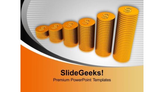 Dollar Coins Forming Graph Finance PowerPoint Templates Ppt Background For Slides 1112 Dollar Coins Forming Graph Finance PowerPoint Templates Ppt Background For Slides 1112