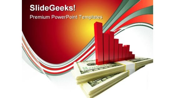 Dollar Graph Business PowerPoint Template 0610 Dollar Graph Business PowerPoint Template 0610