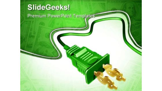 Dollar Plug Money PowerPoint Template 1110 Dollar Plug Money PowerPoint Template 1110