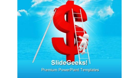 Dollar Sign And Ladder Success PowerPoint Templates And PowerPoint Backgrounds 0211 Dollar Sign And Ladder Success PowerPoint Templates And PowerPoint Backgrounds 0211