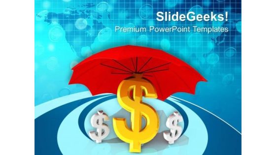 Dollar Symbols Under Red Umbrella PowerPoint Templates Ppt Backgrounds For Slides 0113 Dollar Symbols Under Red Umbrella PowerPoint Templates Ppt Backgrounds For Slides 0113