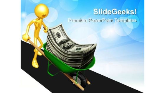 Dollar Wheelbarrow Money PowerPoint Templates And PowerPoint Backgrounds 0611