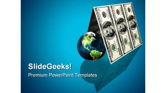 Dollars House Roof Money PowerPoint Themes And PowerPoint Slides 0211