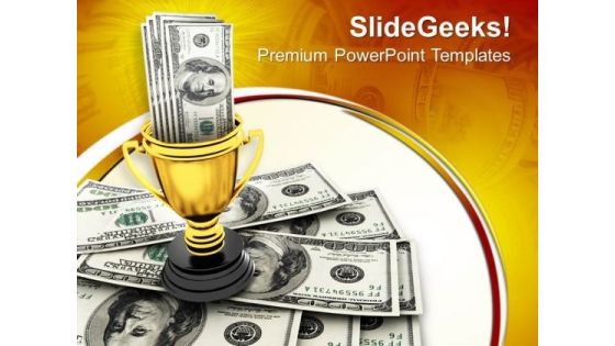 Dollars In Trophy Winner Concept PowerPoint Templates Ppt Backgrounds For Slides 0113 Dollars In Trophy Winner Concept PowerPoint Templates Ppt Backgrounds For Slides 0113