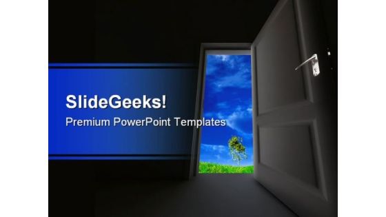 Door To Nature PowerPoint Template 0910 Door To Nature PowerPoint Template 0910