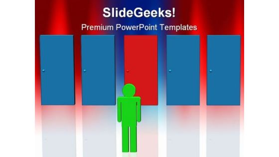 Door To Success Business PowerPoint Templates And PowerPoint Backgrounds 0611