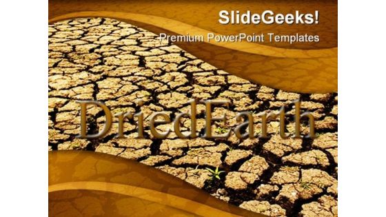 Dried Earth Nature PowerPoint Template 0910 Dried Earth Nature PowerPoint Template 0910