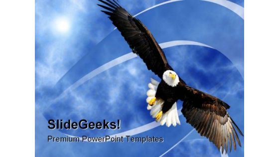 Eagle Clouds America PowerPoint Template 0610