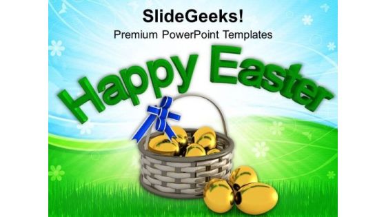 Easter Eggs In Gift Basket PowerPoint Templates Ppt Backgrounds For Slides 0313