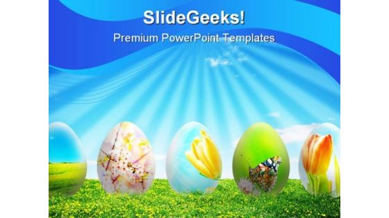 Easter Eggs Nature PowerPoint Template 0610