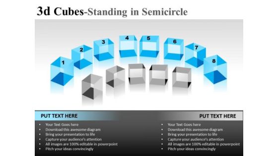 Editable 3d Cube Standing In Semicircle PowerPoint Slides And Ppt Diagram Templates Editable 3d Cube Standing In Semicircle PowerPoint Slides And Ppt Diagram Templates
