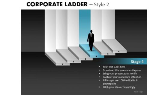 Editable Corporate Ladder PowerPoint Ppt Templates