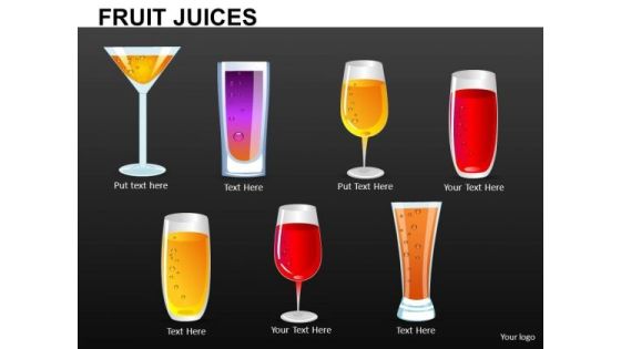 Editable Fruit Juice Glasses PowerPoint Templats
