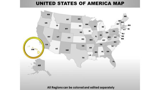 Editable Usa Hawaii State PowerPoint Maps