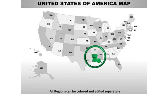 Editable Usa Louisiana State PowerPoint Maps