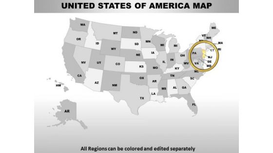 Editable Usa New Jersey State PowerPoint Maps