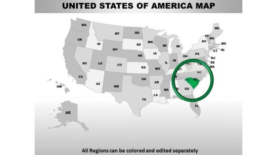 Editable Usa South Carolina State PowerPoint Maps