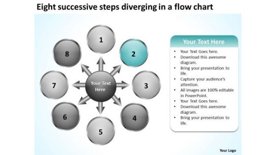 Eight Successive Steps Diverging A Flow Chart Business Pie Diagram PowerPoint Slides Eight Successive Steps Diverging A Flow Chart Business Pie Diagram PowerPoint Slides