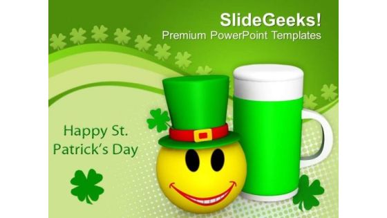 Emoticon Cheering With Beer Mug Celebration PowerPoint Templates Ppt Backgrounds For Slides 0213 Emoticon Cheering With Beer Mug Celebration PowerPoint Templates Ppt Backgrounds For Slides 0213