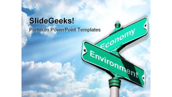 Environment Vs Economy Metaphor PowerPoint Themes And PowerPoint Slides 0811
