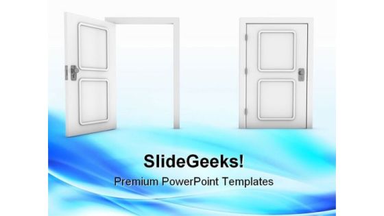 Exit Door Metaphor PowerPoint Themes And PowerPoint Slides 0911