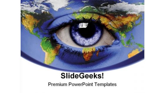 Eye World Earth PowerPoint Template 0910 Eye World Earth PowerPoint Template 0910