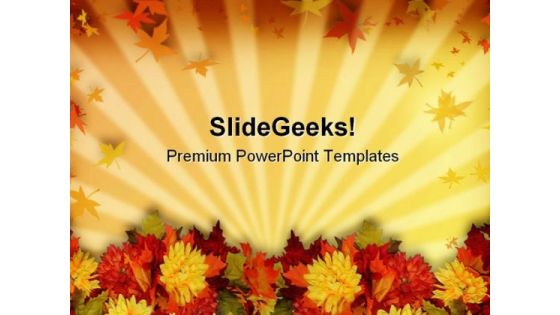 Fall Leaves Beauty PowerPoint Template 0610