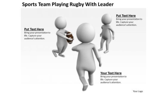 Famous Business People Sports Team Playing Rugby With Leader PowerPoint Templates