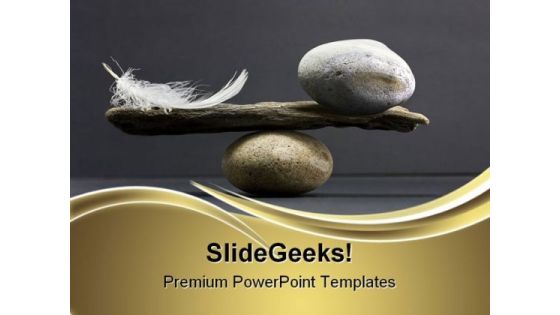 Feather And Stone Balance Business PowerPoint Themes And PowerPoint Slides 0611 Feather And Stone Balance Business PowerPoint Themes And PowerPoint Slides 0611