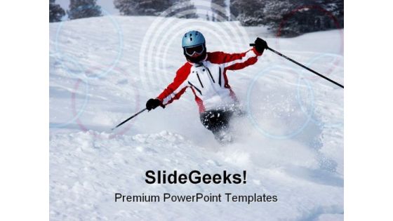 Female Skier Sports PowerPoint Templates And PowerPoint Backgrounds 0511