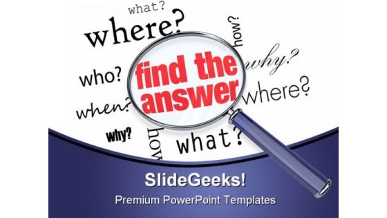 Find The Aswer Magnifier Business Template 1010 Find The Aswer Magnifier Business Template 1010