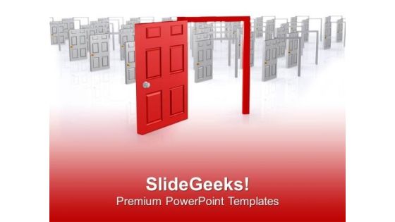 Find The Right Door Of Success PowerPoint Templates Ppt Backgrounds For Slides 0413 Find The Right Door Of Success PowerPoint Templates Ppt Backgrounds For Slides 0413