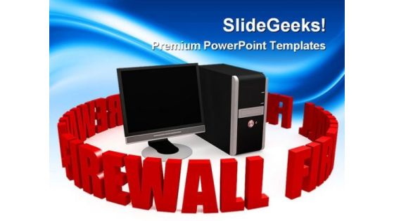 Firewall With Black Screen Computer PowerPoint Themes And PowerPoint Slides 0311 Firewall With Black Screen Computer PowerPoint Themes And PowerPoint Slides 0311
