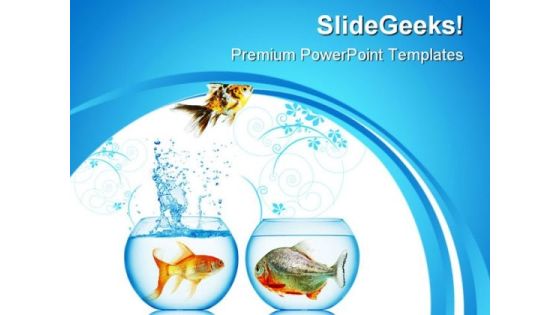 Fish Runs Away Animals PowerPoint Themes And PowerPoint Slides 0311