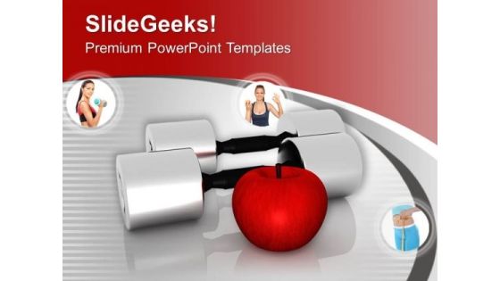 Fitness Isolated Dieting Nutrition Theme PowerPoint Templates Ppt Backgrounds For Slides 0413