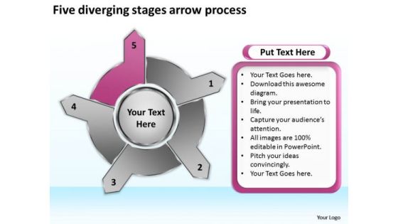 Five Diverging Stages Arrow Process Circular Flow Diagram PowerPoint Templates Five Diverging Stages Arrow Process Circular Flow Diagram PowerPoint Templates