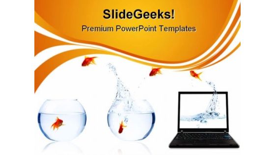 Five Goldfishes Moving Computer PowerPoint Themes And PowerPoint Slides 0411 Five Goldfishes Moving Computer PowerPoint Themes And PowerPoint Slides 0411
