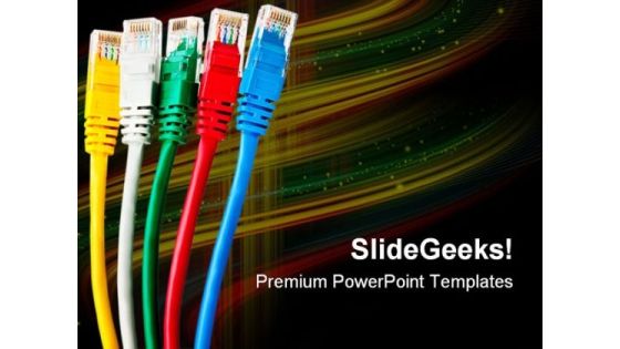 Five Multi Colored Cables Internet PowerPoint Themes And PowerPoint Slides 0311 Five Multi Colored Cables Internet PowerPoint Themes And PowerPoint Slides 0311